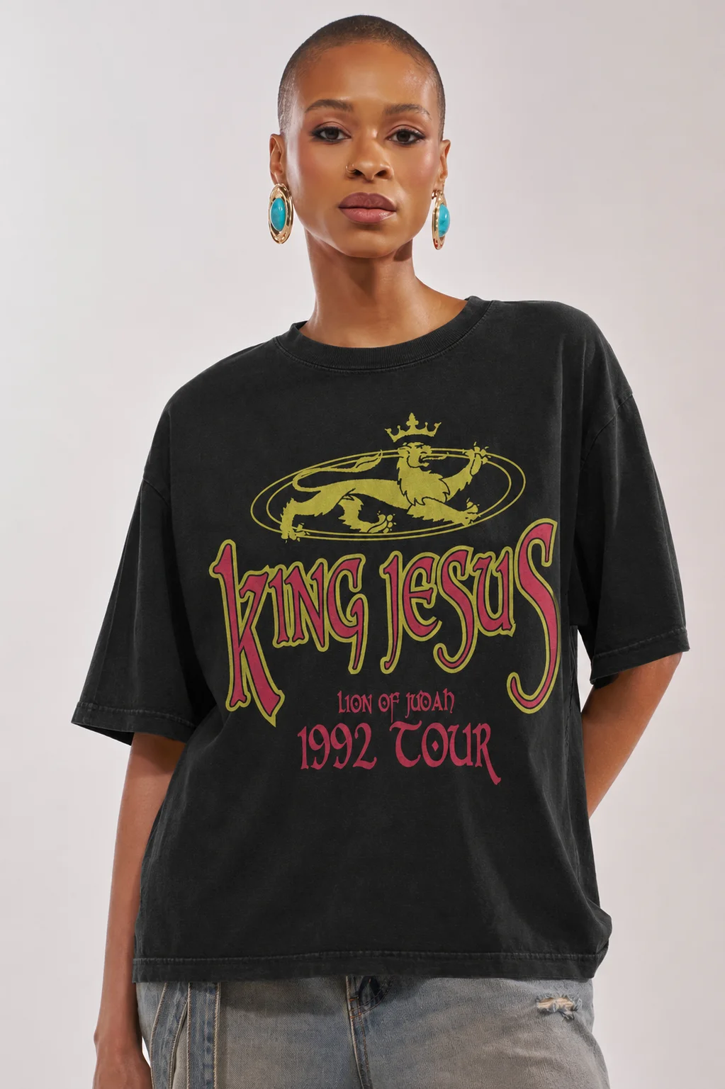 King Jesus Tee worn by model