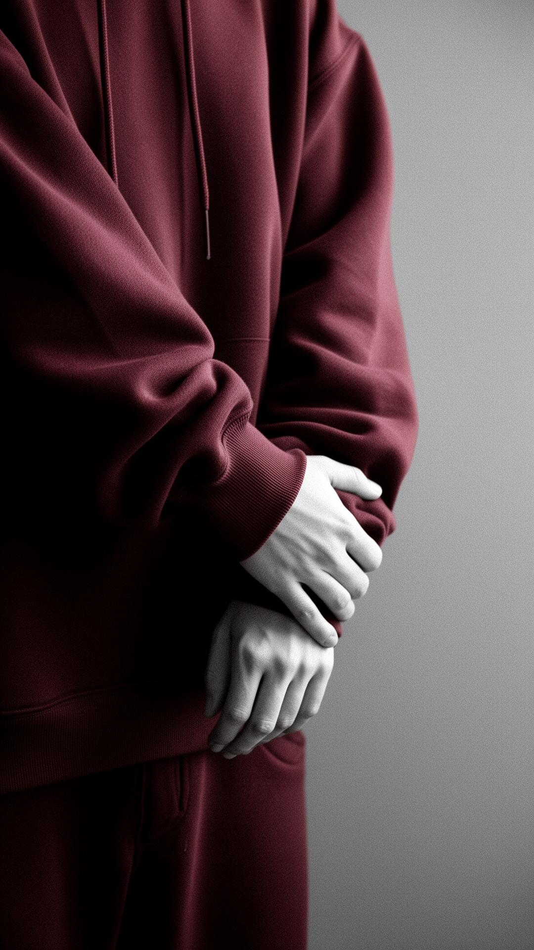Hands clasped wearing the Real Love hoodie